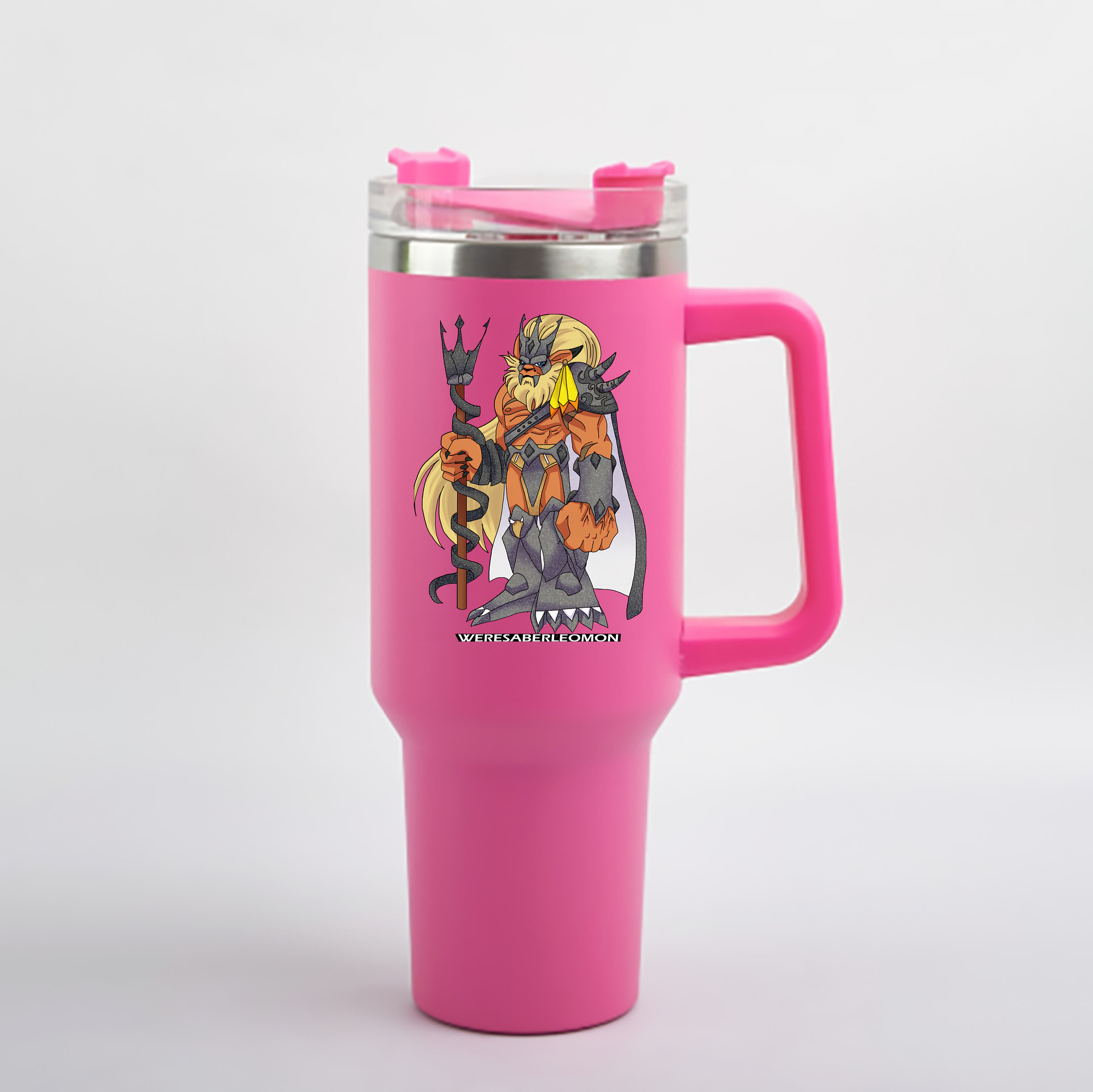 （画像用） Digimon デジタルモンスター/デジモン 1200mL車用タンブラー - クリスタルステッカー（プラスチックストロー付き）